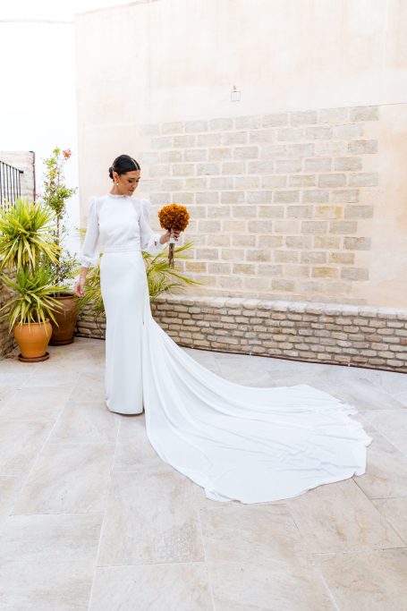 Carla luce espectacular con su vestido de novia, bodas en sevilla
